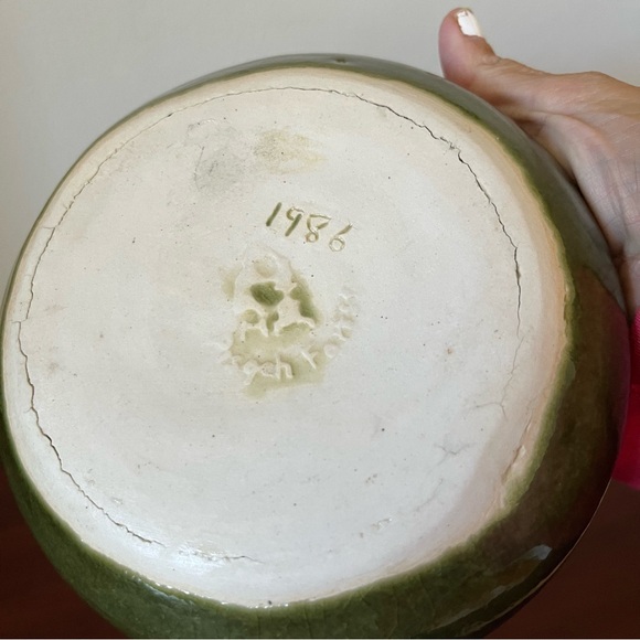 1986 Vintage Pisgah Forest Green Planter Bowl - No Chips - Gorgeous - Picture 6 of 8